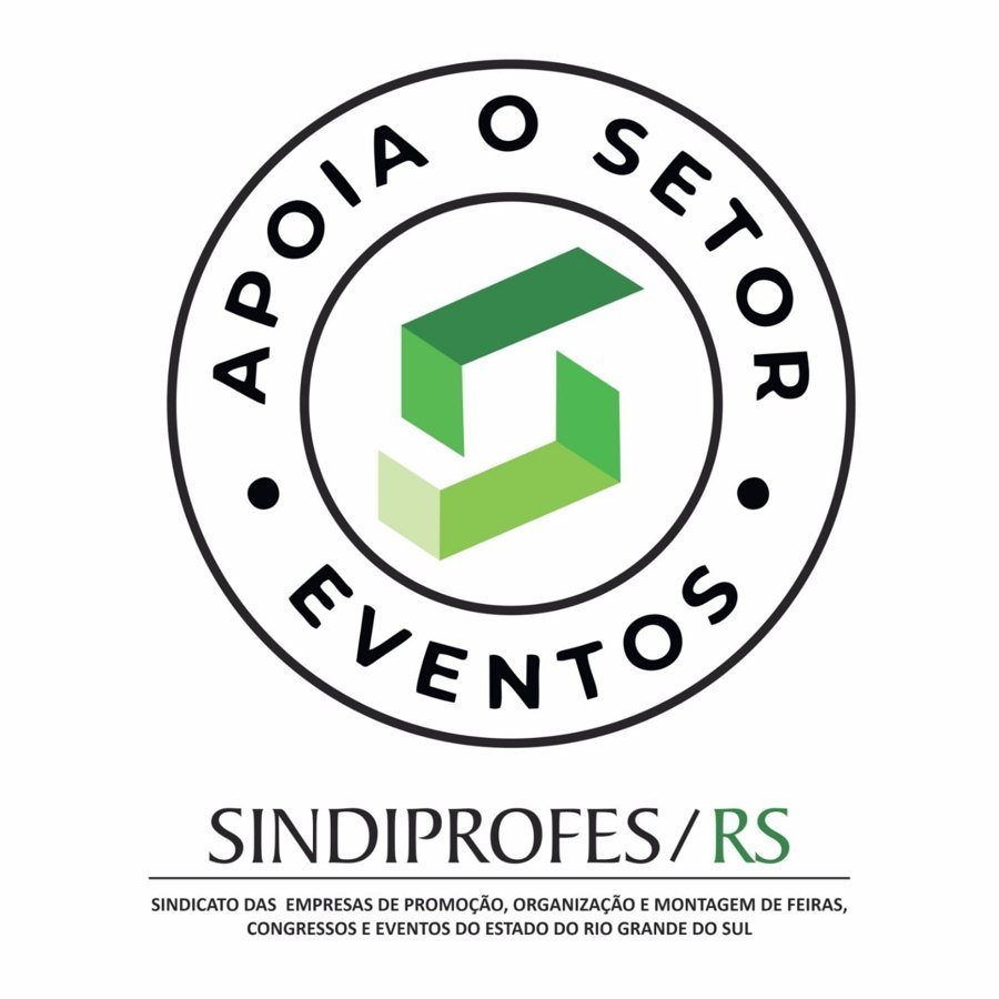 Selo Apoia o Setor de Eventos do Sindiprofes/RS, Sindicato das Empresas de Promoção, Organização e Montagem de Feiras, Congressos e Eventos do Estado do Rio Grande do Sul